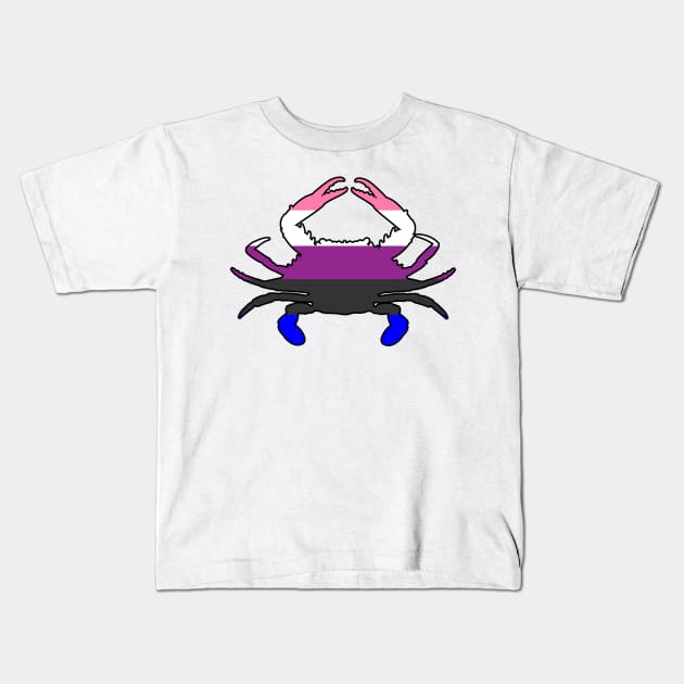 Blue Crab: Genderfluid Pride Kids T-Shirt by ziafrazier